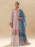 3 PIECE PRINTED LAWN SUIT-PASSION PINK MORBAGH SU_24   