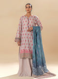 3 PIECE PRINTED LAWN SUIT-PASSION PINK MORBAGH SU_24   