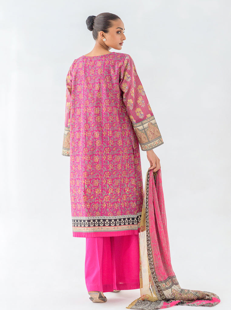 2 PIECE - EMBROIDERED CAMBRIC SUIT - VIVA MAGENTA