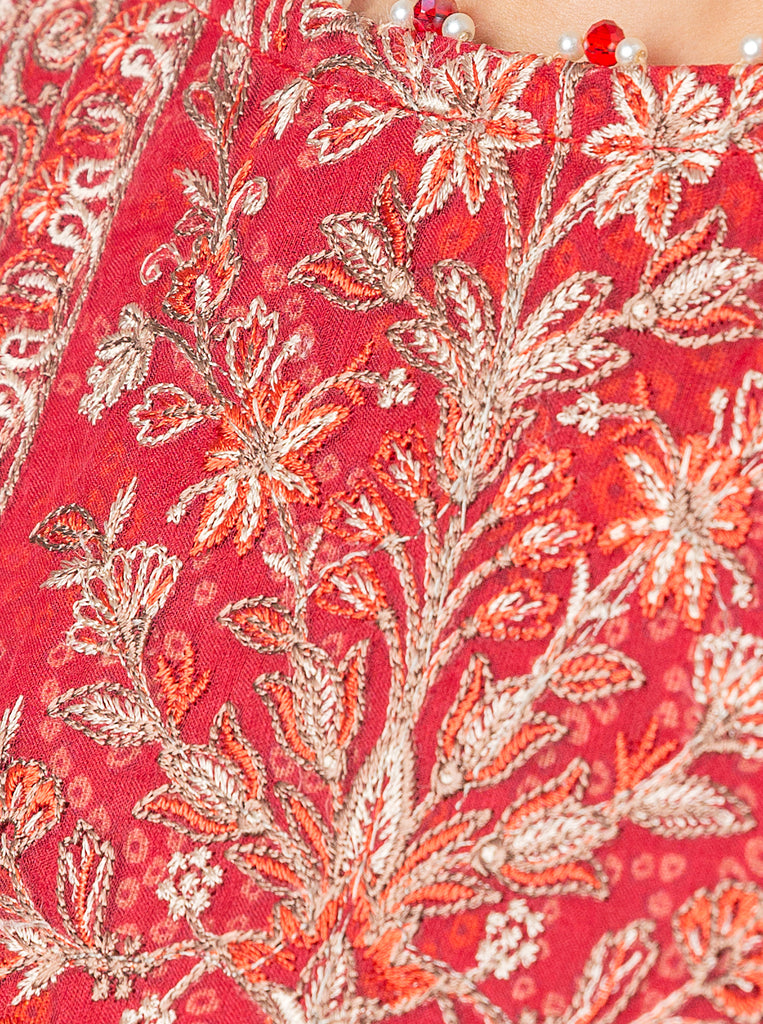 Cranberry Crush-Embroidered-3P-Khaddar