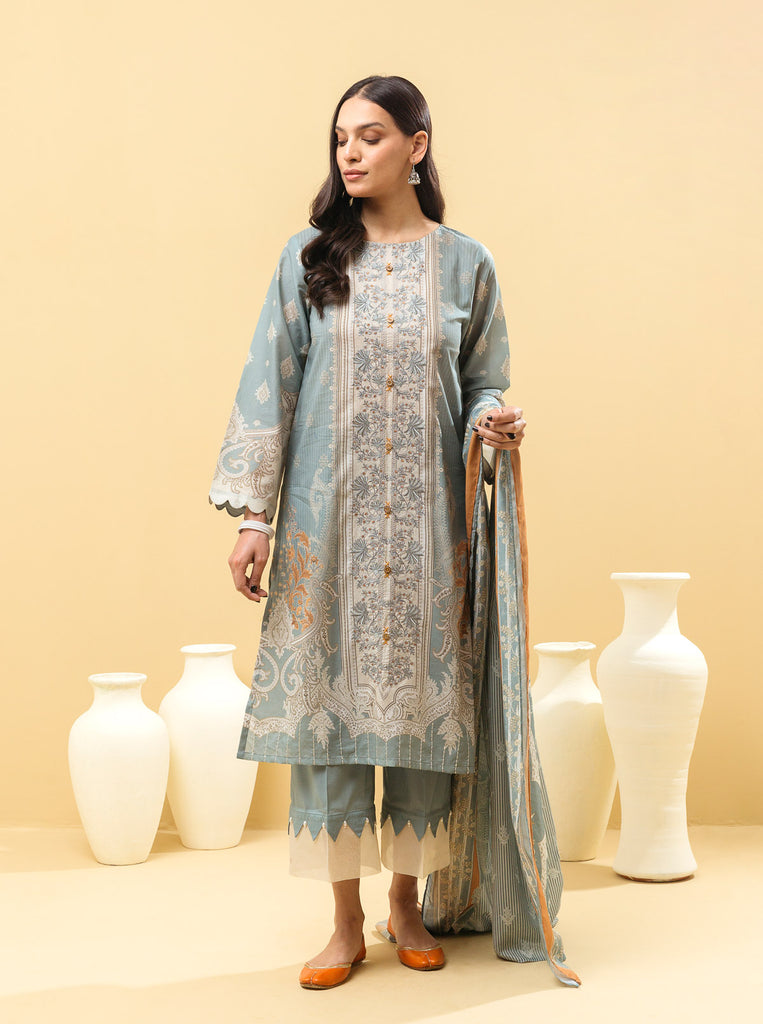 3 PIECE - EMBROIDERED LAWN SUIT - DELICATE DECO