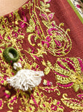 Rosy Red-Embroidered -3P-Khaddar
